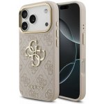 Guess PU Leather 4G Metal Logo Gold Frame Zadní Kryt pro iPhone 17 Pro Pink GUHCP17L4GMGCPI – Zboží Živě