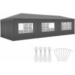 tectake 405970 pavilon miramas s 8 bočními díly, vodotěsný, 9x3m šedá – Zboží Dáma