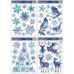 Anděl fólie 214 ptáčci s vločkami a stromek z vloček modrý s glitry 37x29 cm – Hledejceny.cz