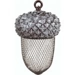 Esschert Design Závěsné krmítko pro ptáky Acorn 30 x 13,5 cm kov polyesterová pryskyřice šedá – Zboží Mobilmania
