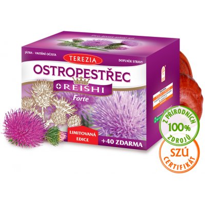 TEREZIA Ostropestřec + Reishi FORTE Limitovaná edice 120 + 40 kapslí – Hledejceny.cz