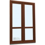 Kömmerling balkonové dveře 70 AD s příčkou pravé ořech/ořech 120 x 220 cm s klikou+ PVC rám – Hledejceny.cz