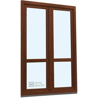 Kömmerling balkonové dveře 70 AD s příčkou pravé ořech/ořech 120 x 220 cm s klikou+ PVC rám – Hledejceny.cz