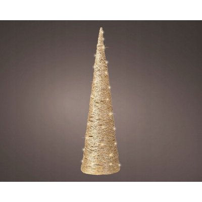Kaemingk Umělý vánoční stromek LED dekorativní zlatý 58 cm