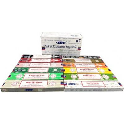 Shrinivas Satya Vonné tyčinky BOX 7 MIX vůní 12 x 15 g – Zboží Dáma