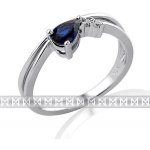 Klenoty Budín Diamantový prsten se safírem modrý safír 3860129 0 92 – Zboží Dáma