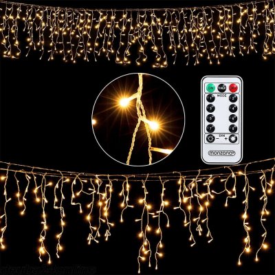 Goleto Vánoční LED déšť s dálkovým ovládáním 10 m | teplá bílá 400 LED – Zboží Mobilmania