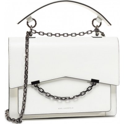 Karl Lagerfeld kožená kabelka Střední bílá – Zboží Mobilmania