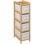 5five Simply Smart Úzký bambusový regál TIDY s 4 texitlními košíky, výš. 78,5 cm – Zboží Dáma