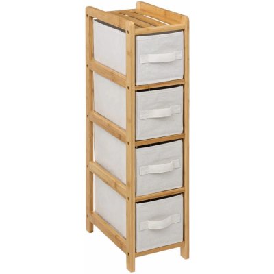 5five Simply Smart Úzký bambusový regál TIDY s 4 texitlními košíky, výš. 78,5 cm – Zboží Dáma