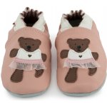 Carozoo Kožené capáčky s koženou podrážkou baletka Růžová – Zboží Dáma