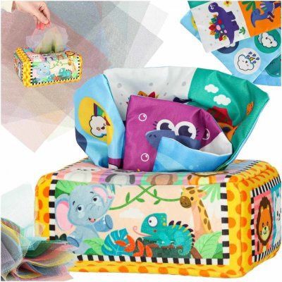 Creative Corner Sorter krabice na kapesníky smyslové montessori plyšová čísla písmena – Zboží Dáma