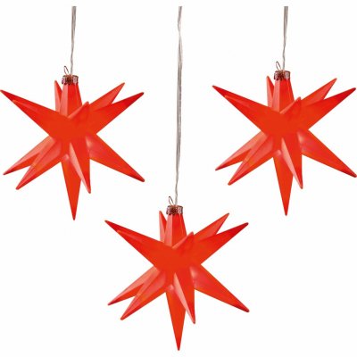 HGD LED závěsná dekorace se 3 hvězdami o průměru 12 cm červené pro venkovní použ – Hledejceny.cz