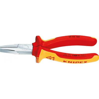 Kleště s plochými čelistmi izolované, VDE testované 160 mm KNIPEX 20 06 160 – Zbozi.Blesk.cz