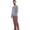 Pánské pyžamo 1P1429 pánské pyžamo dlouhé šedé