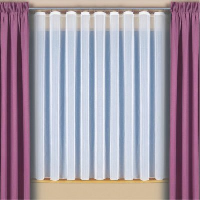 Buona Ventura voálová záclona UNI 001 s olůvkem, bílá, výška 60cm ( v metráži) – Sleviste.cz