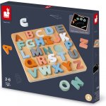 Janod dřevěné vkládací puzzle abeceda a tabulka na psaní Cocoon 26 ks – Zbozi.Blesk.cz