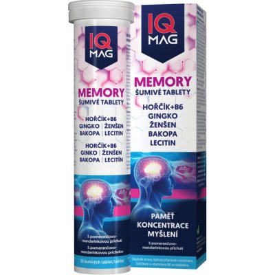 IQ Mag Memory pomerančovo mandarinková příchuť eff. 20 tabliet