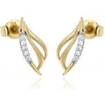 Zlatnictví U Kostela zlaté náušnice lístečky s kamínky 458 – Zboží Dáma