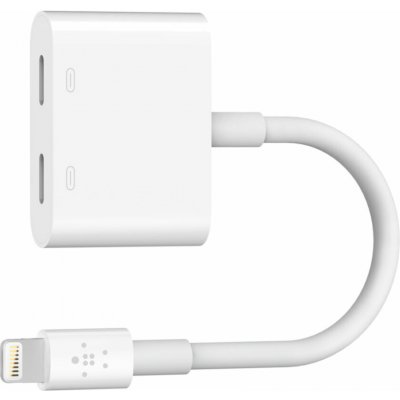 Belkin adaptér se dvěma lightning konektory pro nabíjení a poslech hudby současně pro Apple iPhone – Hledejceny.cz