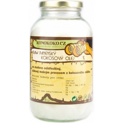 Konokoko.cz Filipínský RAW panenský kokosový olej 1 l – Zboží Mobilmania
