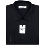 AMJ pánská košile jednobarevná dlouhý rukáv slim fit JDS017 černá