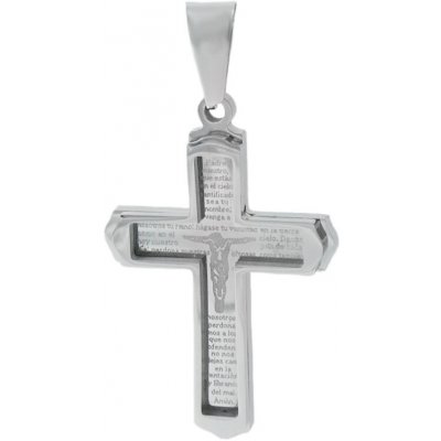 BM Jewellery Přívěsek kříž s nápisy z chirurgické oceli S11212050 – Hledejceny.cz