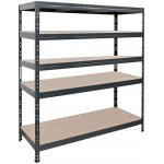 Majster Regál Rivet 180 x 150 x 60 cm 5 polic antracitová šedá – HobbyKompas.cz