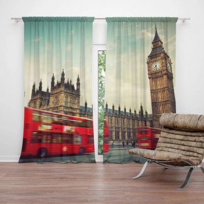 Sablio Závěs Londýn: 2ks 140x250cm – Hledejceny.cz