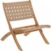 Zahradní židle a křeslo Kave Home Béžové dřevěné skládací zahradní křeslo LaForma Chabeli