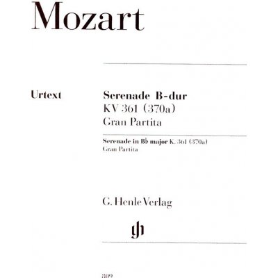 W.A. Mozart Serenade In B Flat K.361 Gran Partita noty na hoboj klarinet basetový a lesní roh fagot kontrabas – Zboží Mobilmania