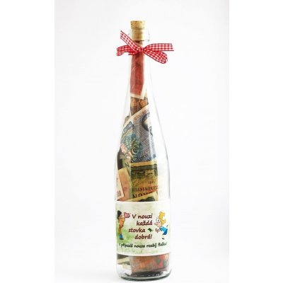 Láhev s penězi Každá stovka dobrá – Sleviste.cz