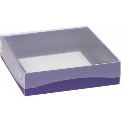 Dárková krabice s průhledným víkem 150x150x50 mm, fialová – Zboží Mobilmania