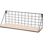 DOCHTMANN Nástěnná police obdelník 45 x 13 x 16cm, kov, dřevo, černá – Sleviste.cz