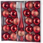 MagicHome Koule Vánoce sada 21 ks 6 cm červené špic na vánoční stromek ST8091056 – Sleviste.cz