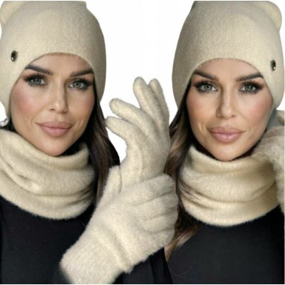 Fashionweek Dámský zimní set čepice šála a rukavice S3068 krémová – Hledejceny.cz