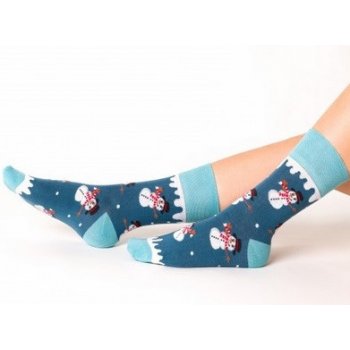 Pánské ponožky Sněhuláci modrá