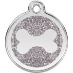 Red Dingo známka Bone Glitter Silver Kost stříbrná třpytivá S 20 mm – Hledejceny.cz