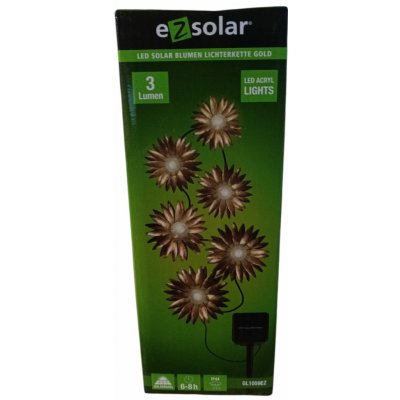 Světelný řetěz LED Solar Flower Gold – 6x teplá bílá LED – Zboží Mobilmania