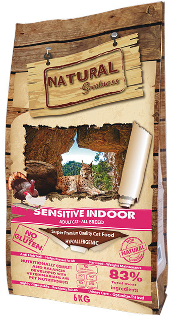 Natural Greatness Sensitive Indoor Cat Recipe 15 kg