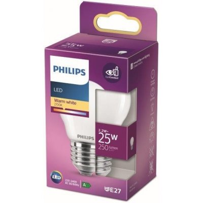 Philips 8718699763459 LED žárovka 1x2,2W E27 250lm 2700K teplá bílá, matná bílá, EyeComfort – Hledejceny.cz
