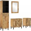 Koupelnový nábytek vidaXL 4dílná koupelnová sestava masivní mangovníkové dřevo [3206295] Přírodní