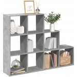 vidaXL Knihovna/dělící stěna 3patrová betonově šedá 137,5x29x103,5 cm – Sleviste.cz