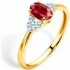 Prsteny Savicki zásnubní prsten žluté zlato rubín diamanty SAVR59732 Y RUB