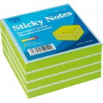 Bloček samolepící 75x75mm zeleno-bílý neon 400 listů Auro – Zboží Dáma