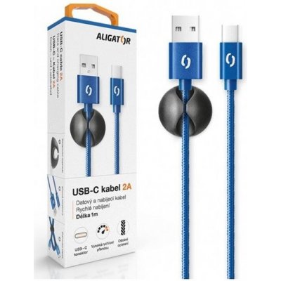 Aligator Datový kabel premium 2A, USB-C, modrý DATKP15 – Zboží Mobilmania
