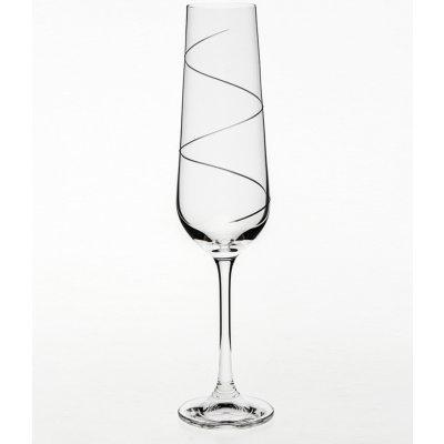 Bohemia Crystal broušené skleničky na sekt Sandra Spirála 2 x 200 ml – Sleviste.cz