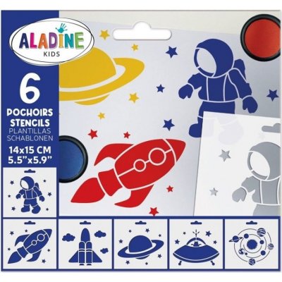 Aladine Plastové šablony sada 15x12,5cm vesmír – Sleviste.cz