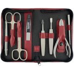 Globos Kožená sada na manikúru s nůžkami Solingen 925-89 červená – Hledejceny.cz