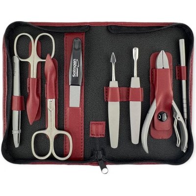 Globos Kožená sada na manikúru s nůžkami Solingen 925-89 červená – Hledejceny.cz